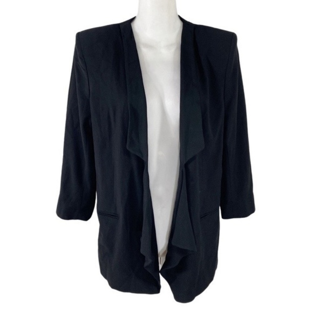 French Connection Black Drape Open Front Blazer Jacket 8